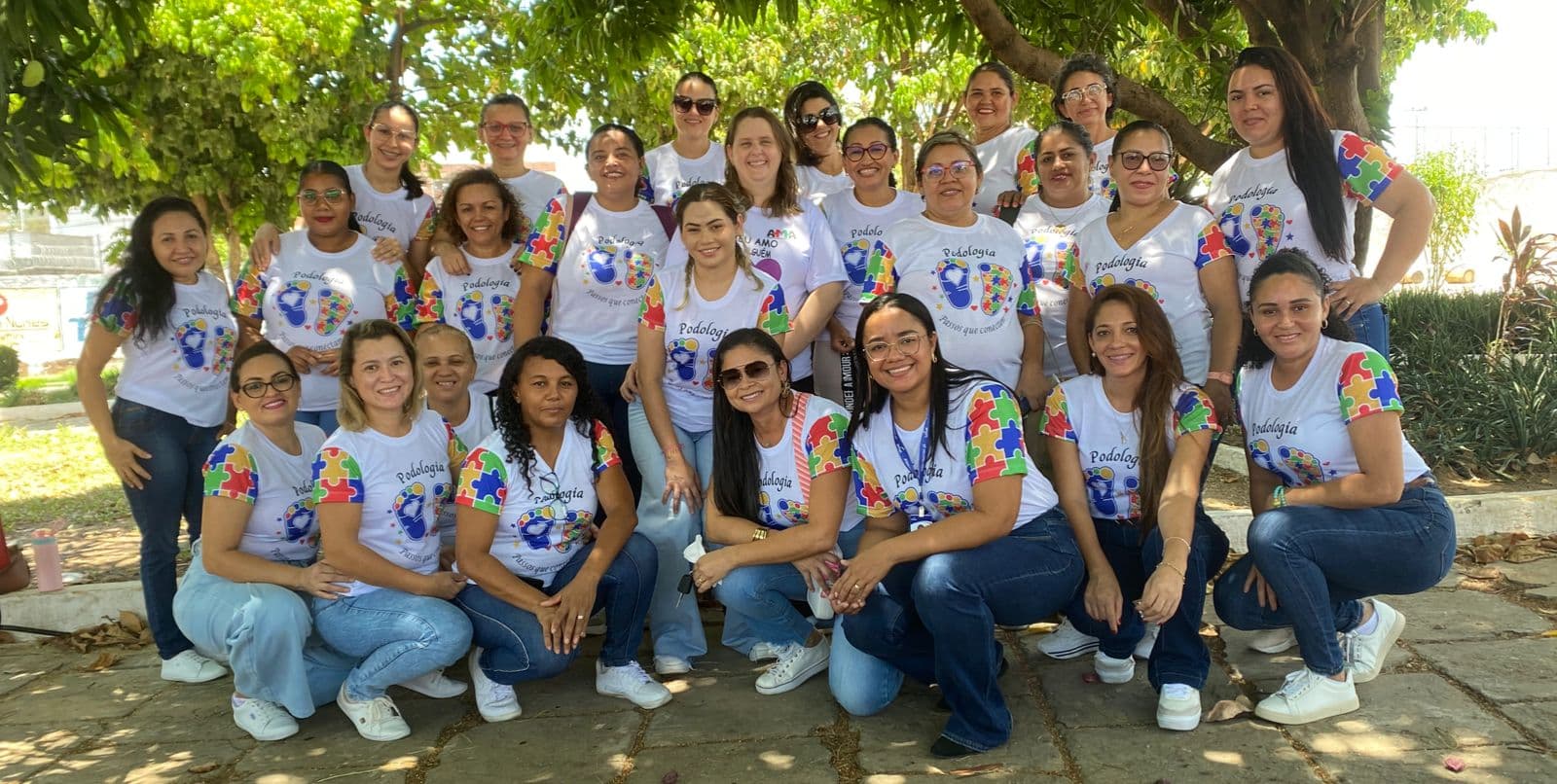 Equipe completa de podólogos